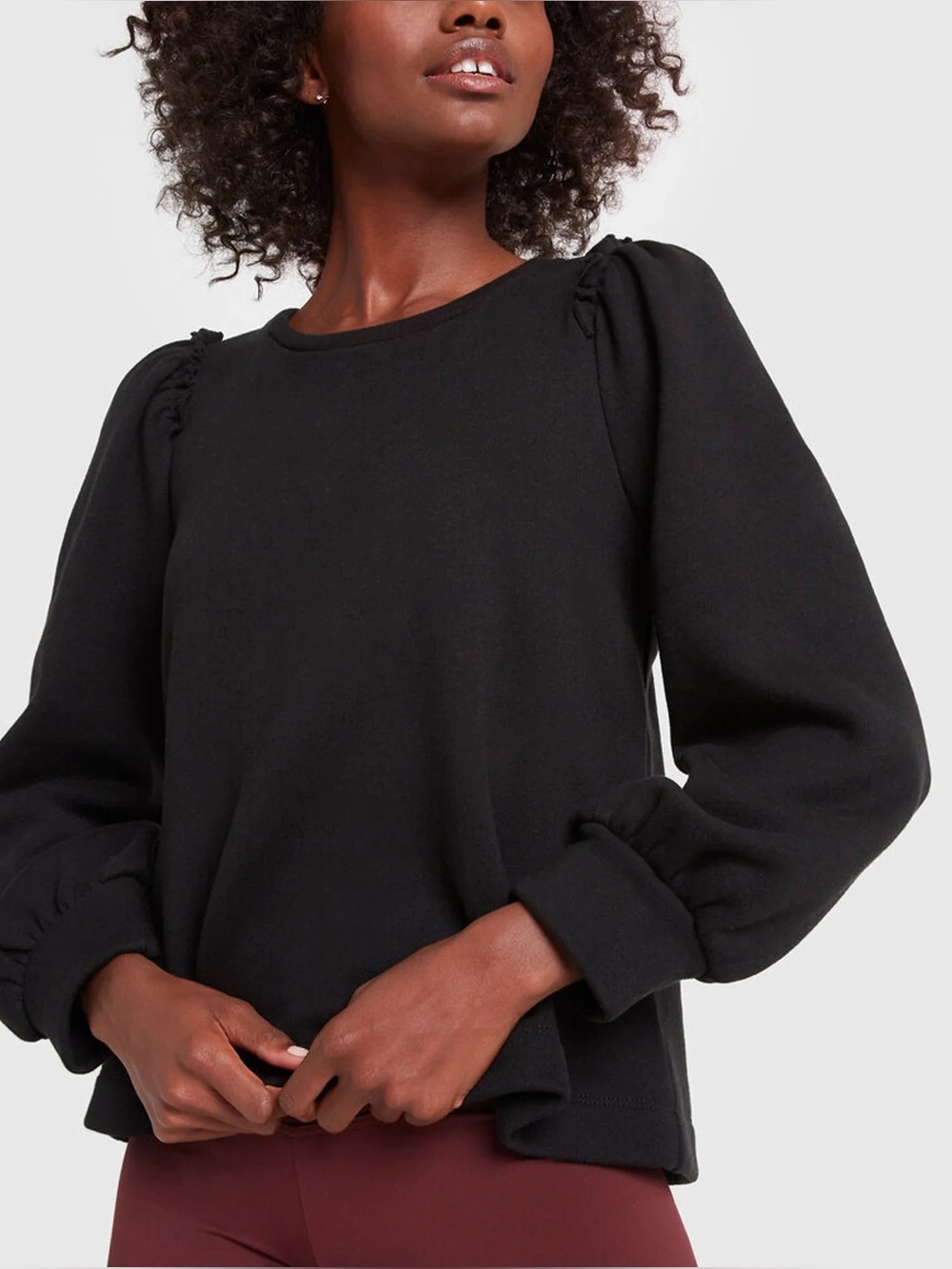 Goop G Label Black Puff Sleeve Sweatshirt XS
